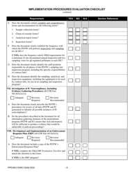Implementation Procedures Evaluation Checklist - Oregon, Page 5