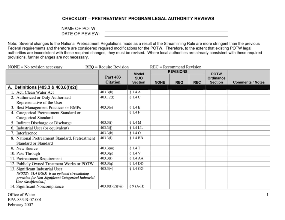 EPA Form 833-B-07-001 - Fill Out, Sign Online and Download Printable ...