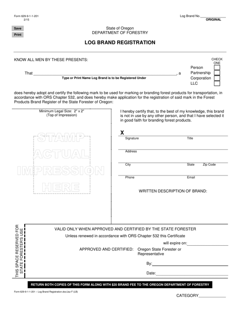 Form 629-9-1-1-201  Printable Pdf