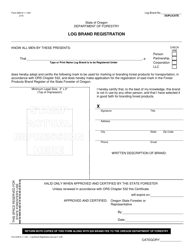 Form 629-9-1-1-201 Log Brand Registration - Oregon, Page 2
