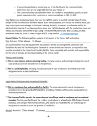 Residency Contract and Notification of Policies, Rights and Freedoms - Oregon, Page 4