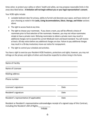 Residency Contract and Notification of Policies, Rights and Freedoms - Oregon, Page 6