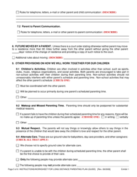 Instructions for Exhibit 1 Medium/Long Distance Parenting Plan - Oregon, Page 5