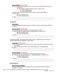 Attachment 4A Medium Distance Schedule (Basic Parenting Plan Form) - Oregon, Page 3