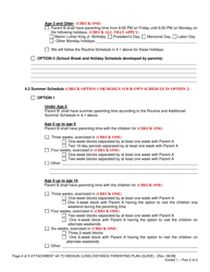 Attachment 4A Medium Distance Schedule (Basic Parenting Plan Form) - Oregon, Page 4