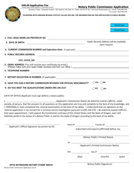 Notary Public Qualifications Form - Oregon, Page 2