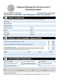 Firm Registration Reinstatement Form - Oregon, Page 5