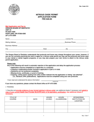 Nitrous Oxide Permit Application Form Fee $40.00 - Oregon, Page 3