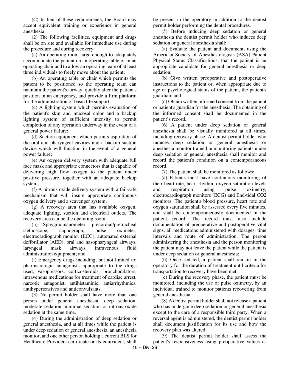 Minimal Sedation Permit Application Form Fee $75:00 - Oregon, Page 20