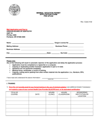 Minimal Sedation Permit Application Form Fee $75:00 - Oregon, Page 3