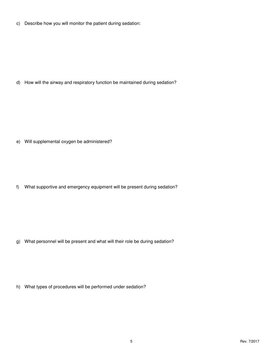 Minimal Sedation Permit Application Form Fee $75:00 - Oregon, Page 6