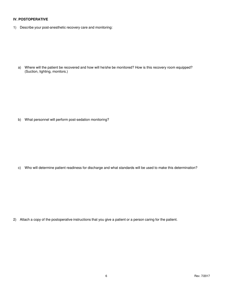 Minimal Sedation Permit Application Form Fee $75:00 - Oregon, Page 7