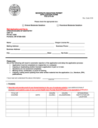 Moderate Sedation Permit Application Form Fee $75:00 - Oregon, Page 3