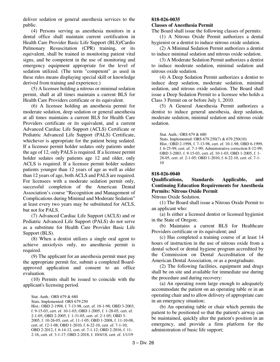 General Anesthesia Permit Applciation Form Fee $140:00 - Oregon, Page 13