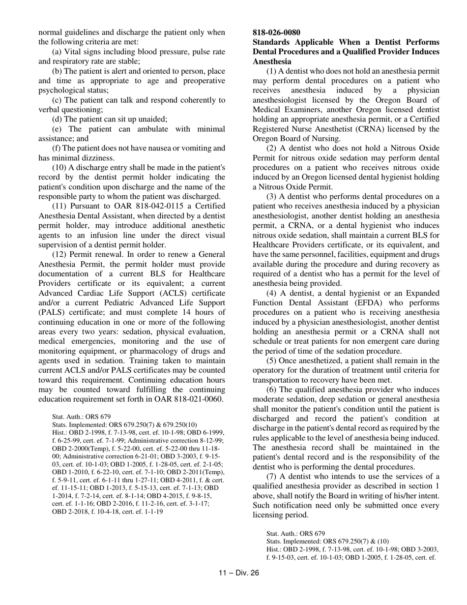 General Anesthesia Permit Applciation Form Fee $140:00 - Oregon, Page 21