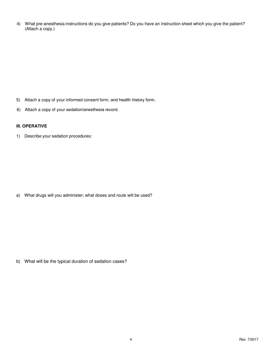 General Anesthesia Permit Applciation Form Fee $140:00 - Oregon, Page 5