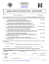 Active License Status Request Form - Oregon