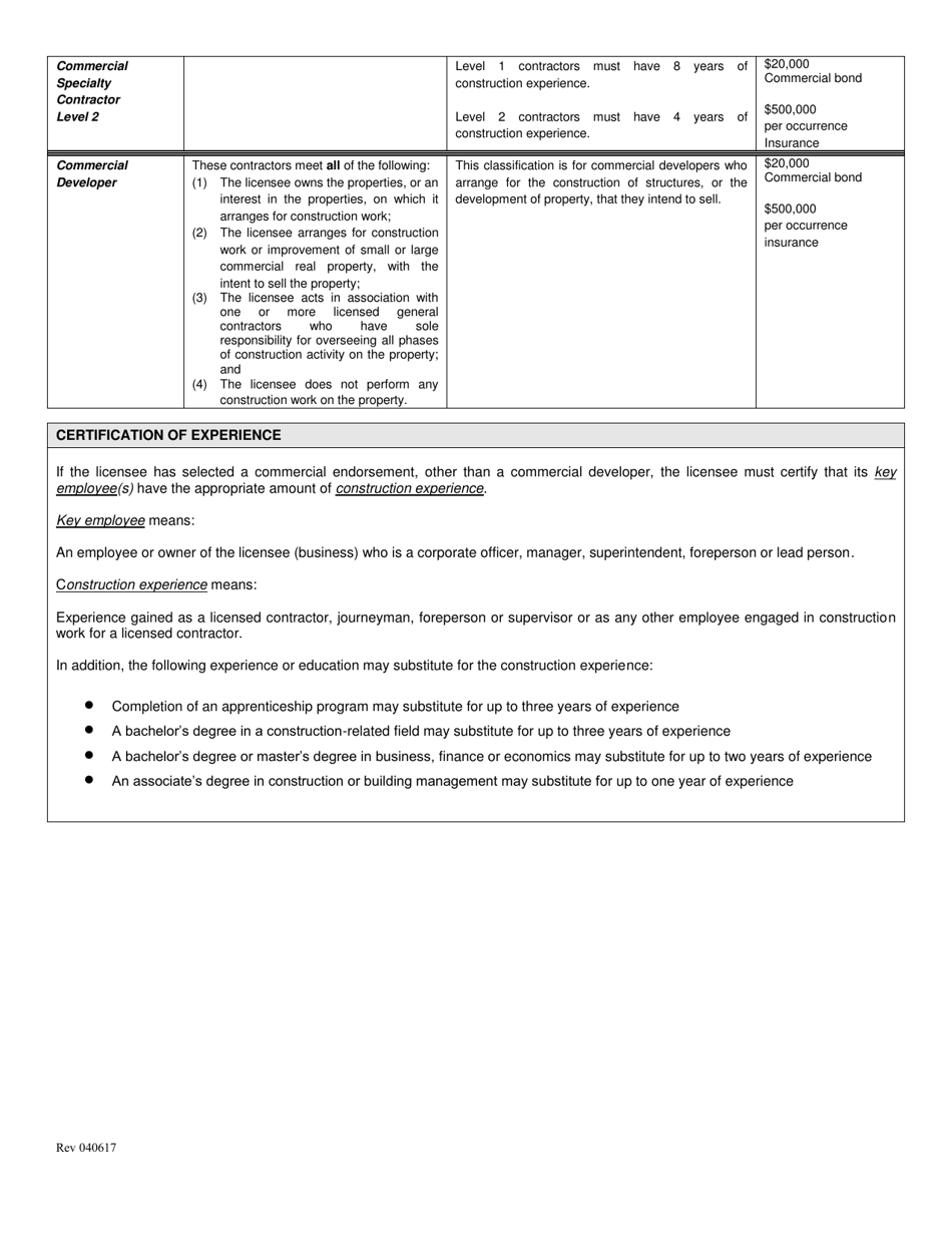 Request to Change / Add Commercial Endorsement - Oregon, Page 3