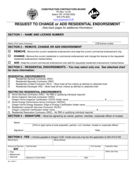 &quot;Request to Change or Add Residential Endorsement&quot; - Oregon