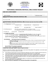 Responsible Managing Individual (Rmi) Change Request Form - Oregon