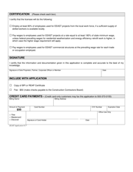 Application for Business: Energy Efficiency and Sustainable Technology Contractor Certification - Oregon, Page 2