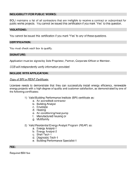 Application for Business: Energy Efficiency and Sustainable Technology Contractor Certification - Oregon, Page 4