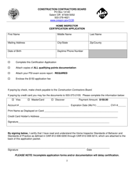 Home Inspector Application Packet - Oregon, Page 3