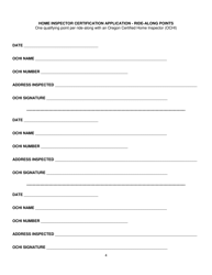 Home Inspector Application Packet - Oregon, Page 5