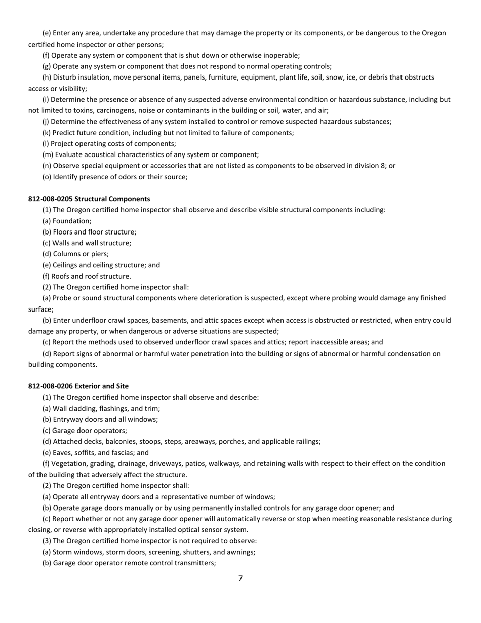 Home Inspector Application Packet - Oregon, Page 8
