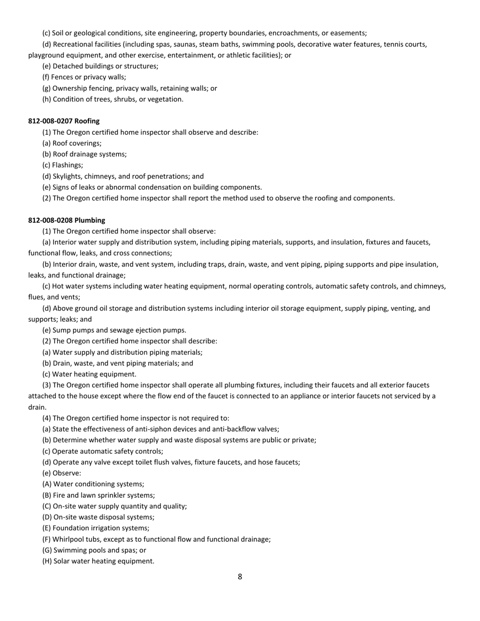 Home Inspector Application Packet - Oregon, Page 9