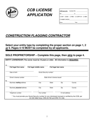 Construction Flagging Contractor License Application - Oregon, Page 3