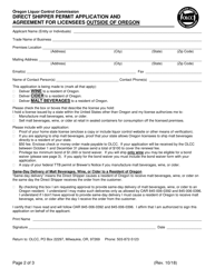 Direct Shipper Permit for Licensees Outside of Oregon - Oregon, Page 2