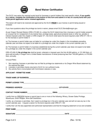 Direct Shipper Permit for Nonprofit Trade Association - Oregon, Page 3