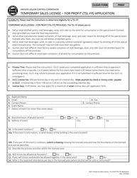 Form TSL-FP Temporary Sales License - for Profit (Tsl-fp) Application - Oregon, Page 5