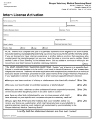 Veterinary Intern License Packet - Oregon, Page 2