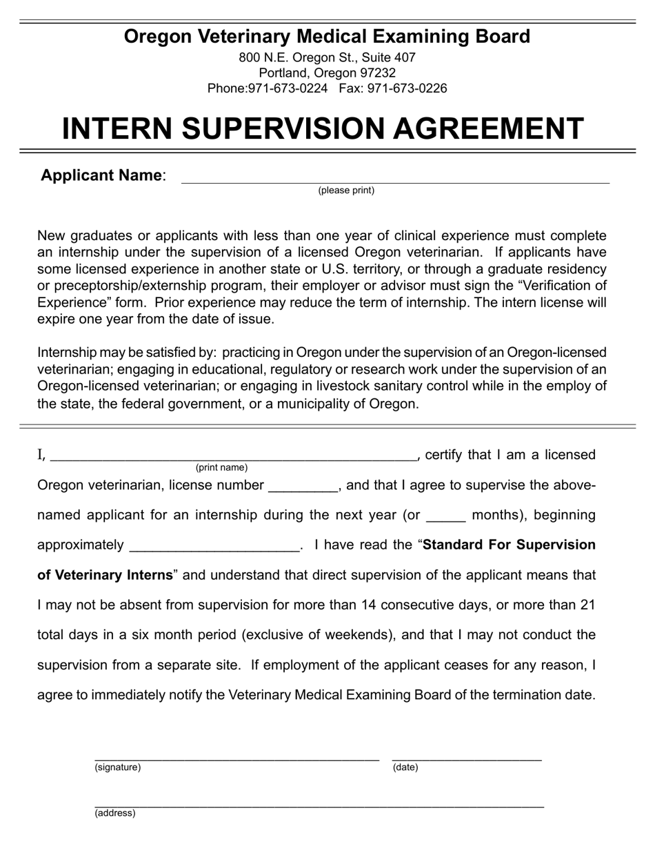Veterinary Intern License Packet - Oregon, Page 4