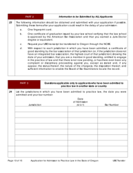Application for Admission by Ube Score Transfer - Oregon, Page 18