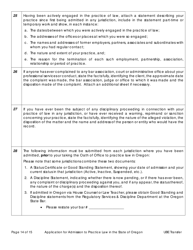 Application for Admission by Ube Score Transfer - Oregon, Page 19