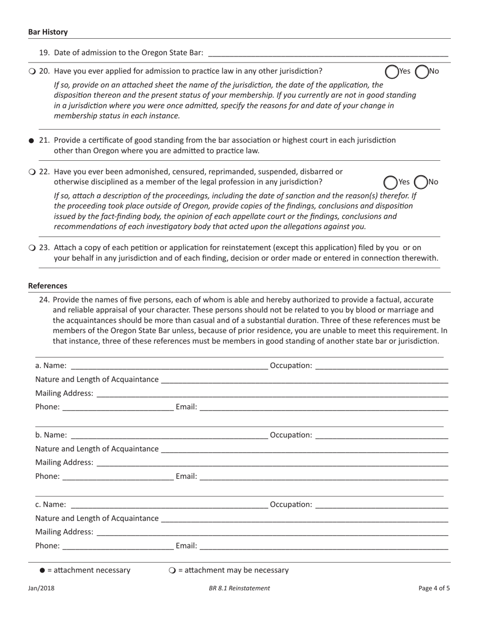 Br 8.1 Reinstatement Form - Oregon, Page 4