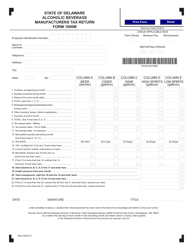Form 1800M Alcoholic Beverage Manufacturers Tax Return - Delaware