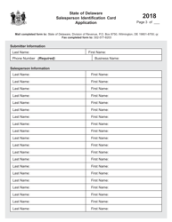 Salesperson Identification Card Application Form - Delaware, Page 3
