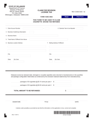 Document preview: Form 1049C-9602 Claim for Revision License Tax - Delaware