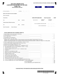 Form 1100 Corporation Income Tax Return - Delaware