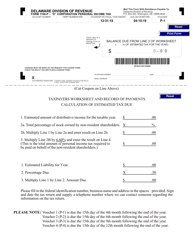 Document preview: Form 1100-P-1 s Corporation Personal Income Tax Payment Voucher - Delaware