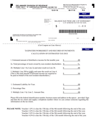 Document preview: Form 1100-P-2 "s" Corporation Personal Income Tax Payment Voucher - Delaware