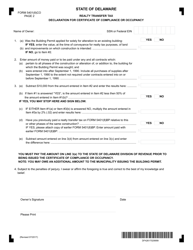 Form 5401(8)CO Realty Transfer Tax Declaration for Certificate of Compliance or Occupancy - Delaware, Page 2