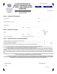 Form 5405 Claim for Refund of Realty Transfer Taxes by First Time Home Buyer - Delaware