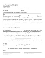 Irrevocable Letter of Credit - Oregon, Page 2