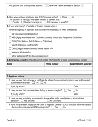 Form APD0448 Adult Foster Home (Afh) Initial License Application - Oregon, Page 3