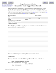 Document preview: Request for Child Support Case Records - Oregon